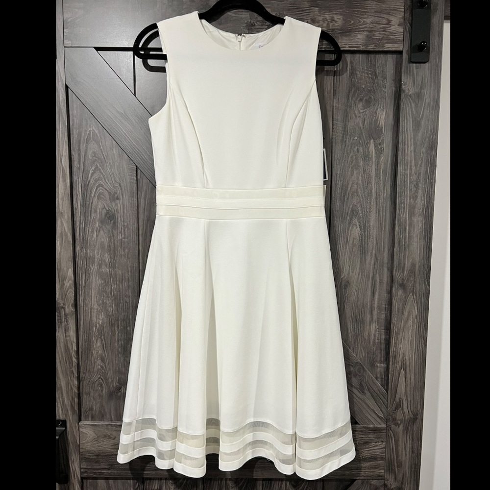NEW with tags -  Calvin Klein white skater dress, size 8
